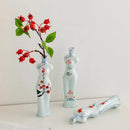 Axyaa Chinese Retro Cheongsam Ceramic Vase Maid Figure Home Decor