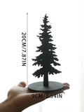Black Wooden Pine Tree Ornament Silhouette for Bohemian Style Holiday Decor by Axyaa