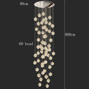 Axyaa Crystal Chandelier Stair Pendant - Modern Living Room Lighting