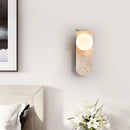 Axyaa White Glass LED Wall Light Sconce Nordic Modern Stair Lamp Stone Fixture