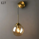Nordic Golden Chrome Glass Ball Wall Lamps by Axyaa