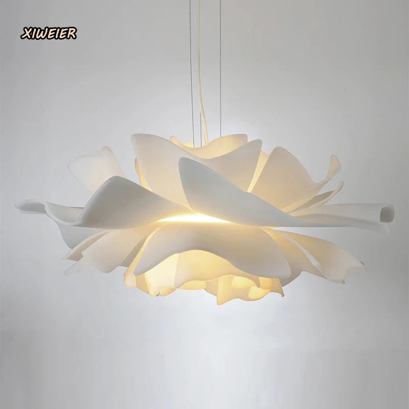 Axyaa White Flower Chandelier Nordic Modern Creative Bedroom and Dining Room Lighting