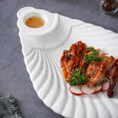 Axyaa White Ceramic Special-shaped Plate for Sushi Fruit Salad and Snacks