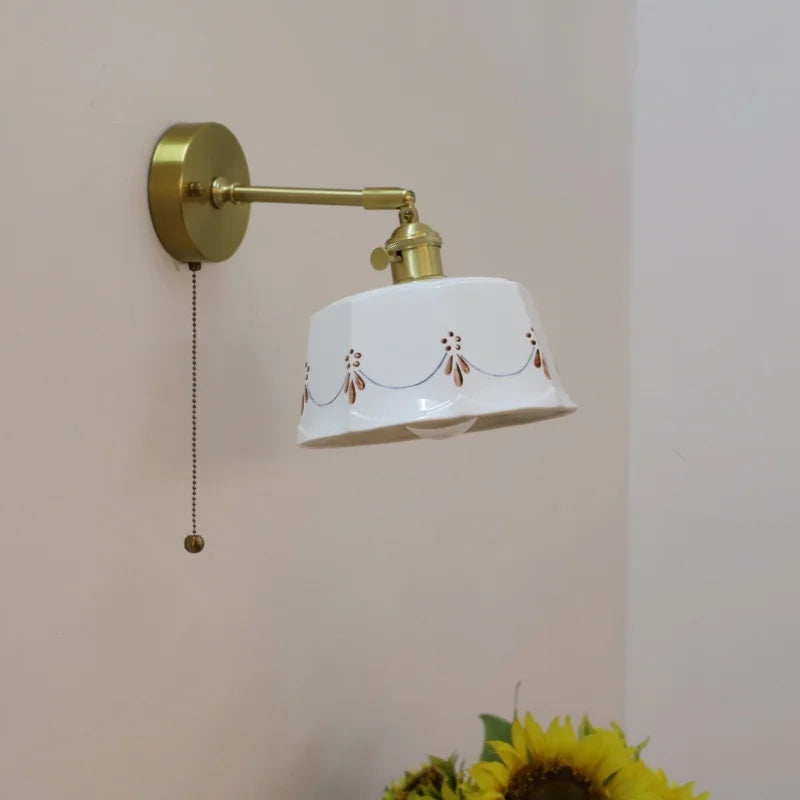 Axyaa Ceramic Hand-painted LED Wall Light Fixture for Modern Spaces