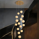 Axyaa Crystal Chandelier Stair Pendant Lighting Modern Home Décor Living Room Lights