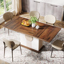 Axyaa Farmhouse Wood Dining Table, Seats 4-6, 55" Rectangular Kitchen & Living Room Table
