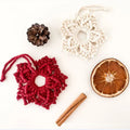 Axyaa Macrame Xmas Ornaments Set | Boho Wall Hanging Christmas Decor