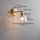 Axyaa LED Glass Wall Lamp Clear Amber Modern Nordic Design E27 Bathroom Light