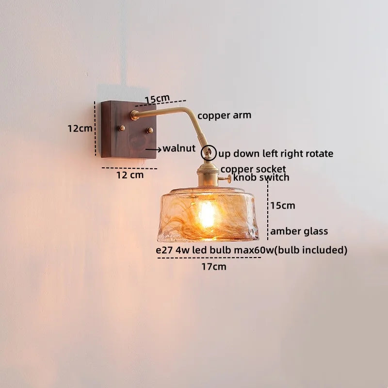 Axyaa LED Wall Sconce Pull Chain Switch Modern Style Nordic Mirror Light Fixtures