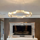 Axyaa Modern Crystal LED Pendant Chandelier for Living, Dining, Kitchen, and Bedroom