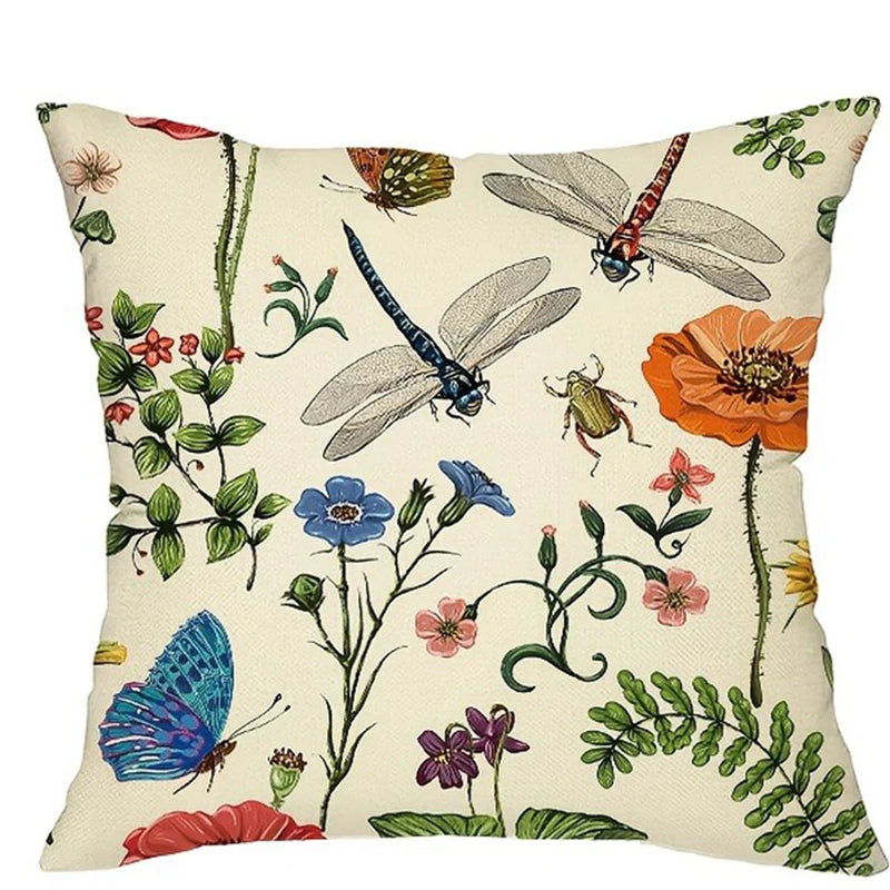 Axyaa Retro Insect Pattern Pillowcase for Home Decoration.