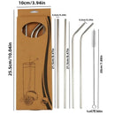 Axyaa Stainless Steel Straws Set - Reusable, Washable, Ideal for Smoothies, Juice