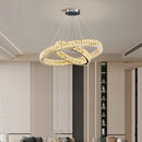 Axyaa Crystal Chandelier: Modern Stair Pendant Lamp for Living Room, Interior Lighting