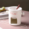 Axyaa Ceramic Chocolate Chafing Dish Cup Set with Fork - Creative Tableware