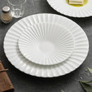Axyaa White Porcelain Underglaze Western Food Salad Dishes & Plates