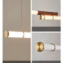 Axyaa Retro Wood Grain Chandelier for Restaurant, Bar, Living Room, Office, and Front Desk
