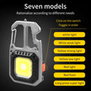 Axyaa Rechargeable Mini COB Work Light Keychain Flashlight - Portable Toolbox Outdoor Light