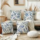 Axyaa Blue Floral Bird Pattern Pillowcase - Home Decor Brand