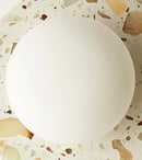 Axyaa White Glass LED Wall Light Fixture Terrazzo Stone Pull Chain Switch Home Decor