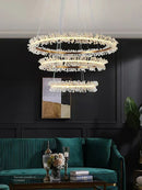 Luxury Crystal Pendant LED Chandelier by Axyaa - Designer Dimmable Circle Fixture