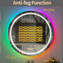 Axyaa LED Round Bathroom Mirror with Smart Anti-fog & RGB Backlit Colors