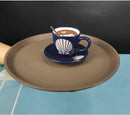 Axyaa Circular Anti-Slip Serving Tray with Transparent Dust-Proof Cover for Hotels and Restaurants