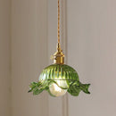 Axyaa Glass Pendant Light: Clear/Amber/Green Color, Adjustable Cord, E27 Ceiling Fixture