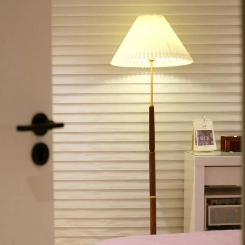 Axyaa Nordic Retro Floor Lamp Golden LED Standing Light for Modern Living Room