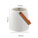 Axyaa Leather Handle Flower Vase Modern Nordic Style Plastic Pot