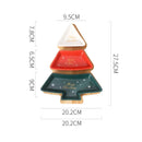 Axyaa Christmas Tree Fruit Platter & Candy Plate in Ceramic Box - Festive Gift