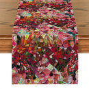 Geometric Color Block Table Runner by Axyaa: Farmhouse Dining Decor, Washable Long Cloth