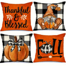 Thankful Blessed Gnome & Pumpkins Pillow Cover for Sofa, Bedroom, Car - Axyaa