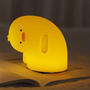 Axyaa Duck Patting Silicone Night Light: Rechargeable LED, Cute Children's Lamp, Home Decor