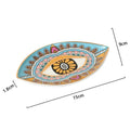 Axyaa Devil Eye Prints Ceramic Jewelry Storage Tray Oval Porch Decor Ornaments