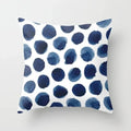 Axyaa Blue Geometric Sofa Chair Decor Set with Abstract Pillowcase & Plant Cushion Cover