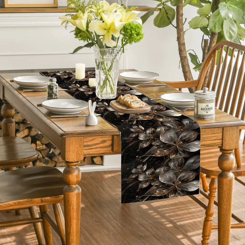 Axyaa Floral Translucent Flowers Table Runner for Elegant Home Decor & Event Centerpieces.
