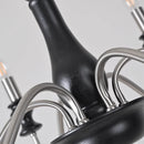 Axyaa Retro Style Chandelier: Black Gold Silver Metal Dark Wood Pendant Light