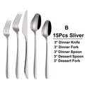 Axyaa 21-Piece Stainless Steel Cutlery Set - Mirror Finish Elegant Tableware