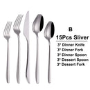 Axyaa 21-Piece Stainless Steel Cutlery Set - Mirror Finish Elegant Tableware