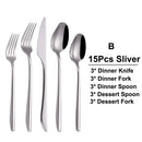 Axyaa 21-Piece Sliver Stainless Steel Cutlery Set - Elegant Tableware Dinner Set