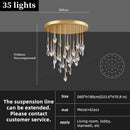 Axyaa Luxury Villa Hall LED Chandelier with Custom Glass Pendant Light