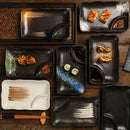 Axyaa Ceramic Dumpling Plate Set with Vinegar Dish - Grilled Meat Serving Tray