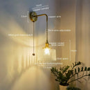 Axyaa Retro LED Wall Lamps, Copper Glass, Indoor Bedroom Bar Bathroom Mirror Light