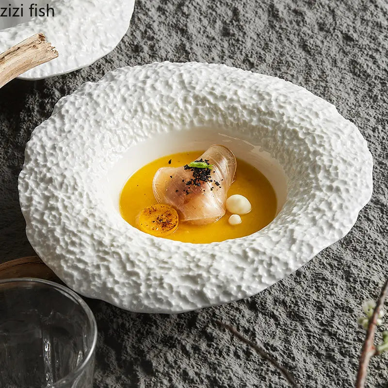 Axya Rock Texture Ceramic Dinner Plate Set