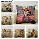 Axyaa Vintage African Indian Sexy Girl Women Oil Painting Cushion Cover
