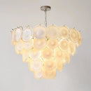 Axyaa Glass Chandeliers: Round LED Vintage Pendant Light for Dining Room & Kitchen