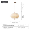Axyaa Solid Wood Wabi-Sabi Chandelier - Retro Rattan Cotton Shade Ceiling Light