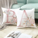 Axyaa Pink Letterwork Cushion Cover 45*45cm, Wedding Party Decor, Elegant Wedding Pillow