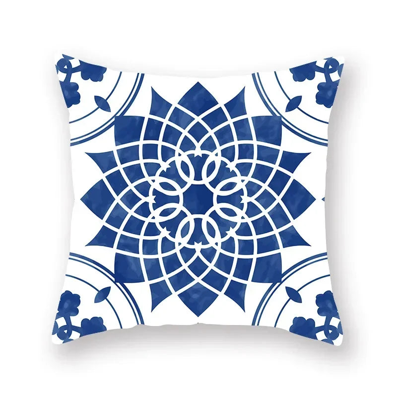 Geometric Mandala Flower Print Pillowcase for Home Decor by Axyaa