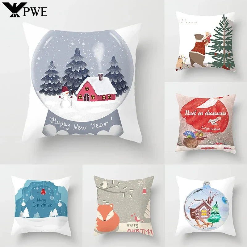 Axyaa Christmas Printed Pillowcases - Festive Home Decor Items